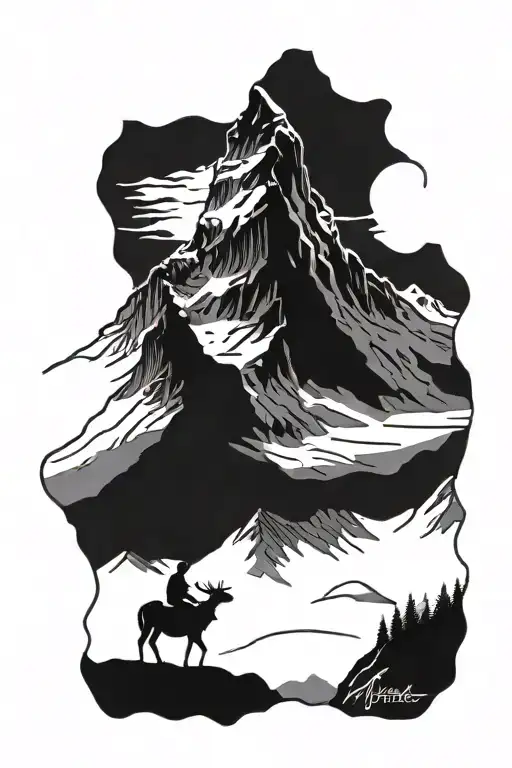 matterhorn mountain tattoo design idea
