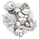 donkey kong tattoo design idea