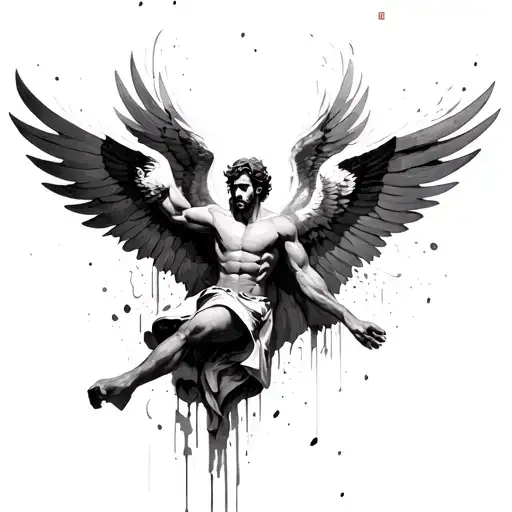 icarus falling tattoo design idea
