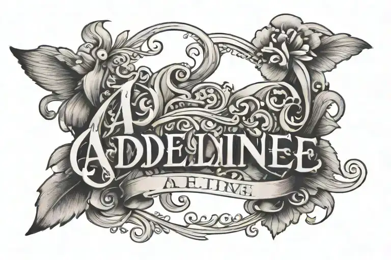 Adeline name tattoo design idea