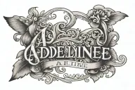 Adeline name tattoo design idea