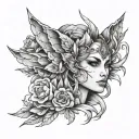 Crystal Babe Purugan tattoo design idea