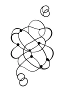 dmt molecule intertwined tattoo design idea