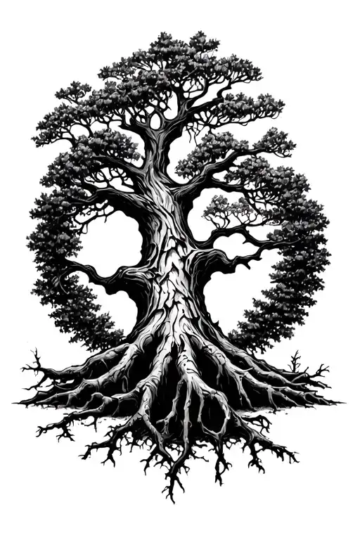 half alive have dead tree growing tattoo design idea