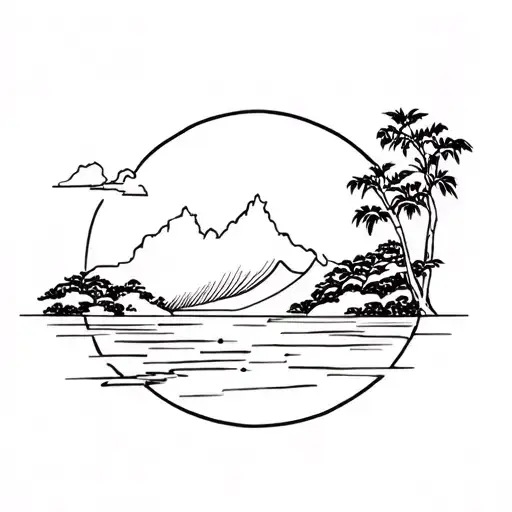 Philippines landscape tattoo design idea