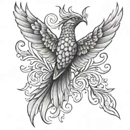 phoenix honeycomb tattoo design idea