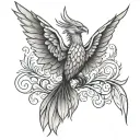 phoenix honeycomb tattoo design idea