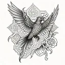phoenix honeycomb tattoo design idea