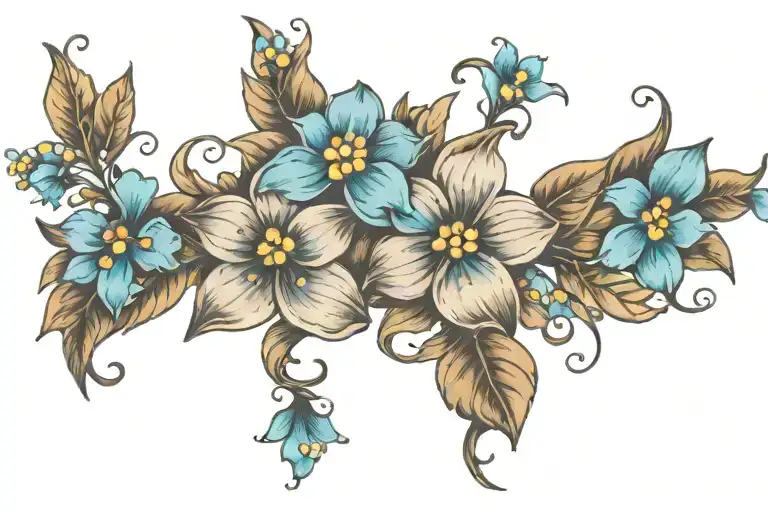 forget me not flowers tattoo design idea