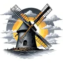 windmill tattoo design idea