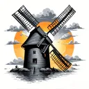 windmill tattoo design idea