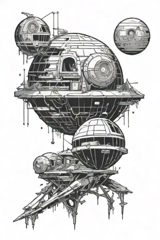 Rick and Morty destroy the Death Star tattoo design idea