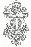 anchor chain forming tattoo design idea