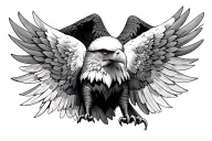 bald eagle wings tattoo design idea