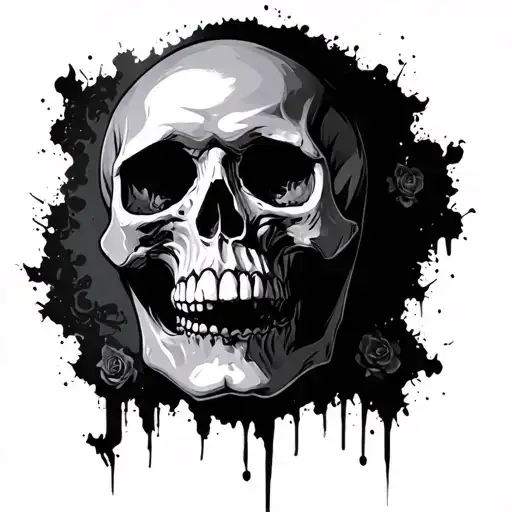 Sad Skull Mysterious tattoo design idea