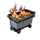 dumpster fire inside tattoo design idea