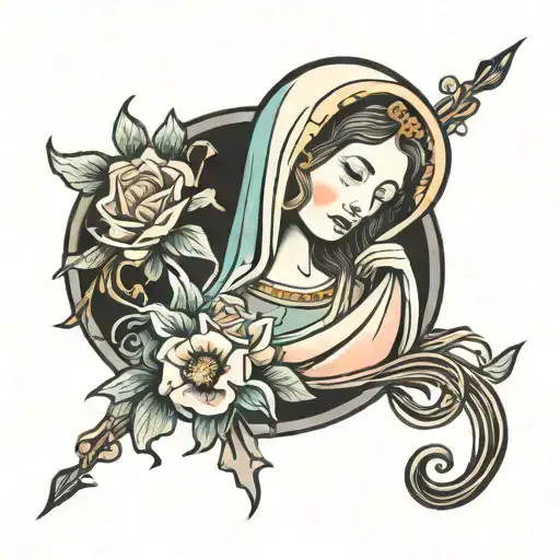 Virgin of Solitude tattoo design idea