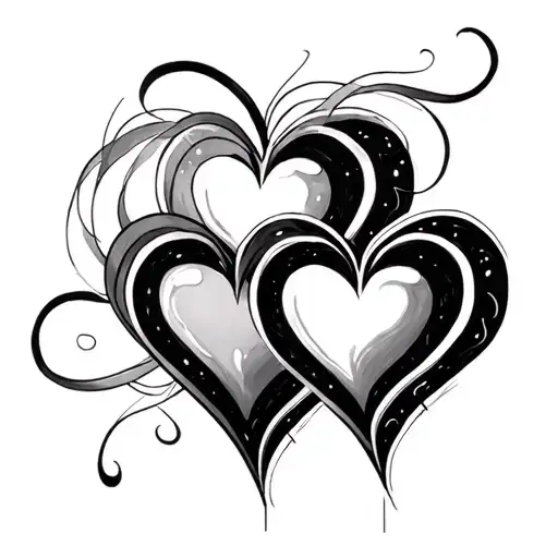 3 hearts connected line tattoo tattoo design idea