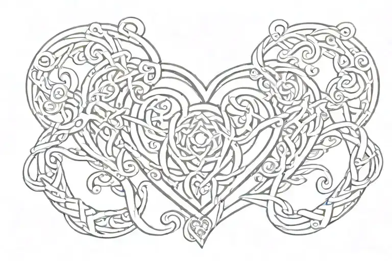 downturned triquetra heart shaped lock tattoo design idea