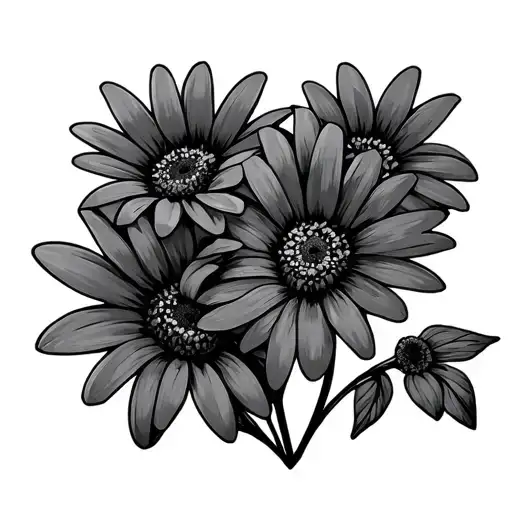 daisys and the saying "abide stronger" tattoo design idea