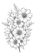 june and march birth flower intertwined tattoo design idea