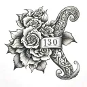 Child Birth Date tattoo design idea