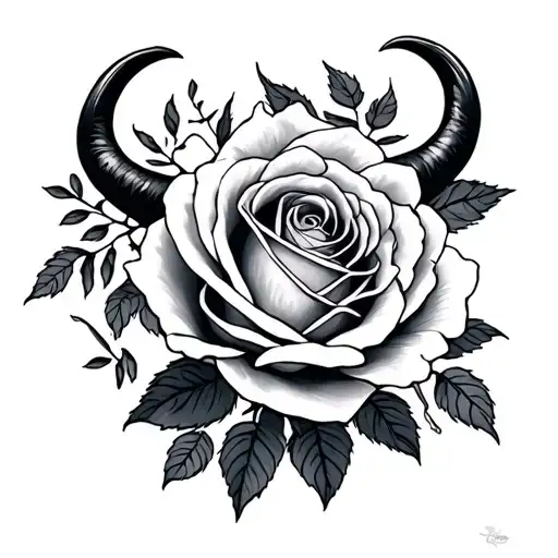 Rosas, Taurus tattoo design idea