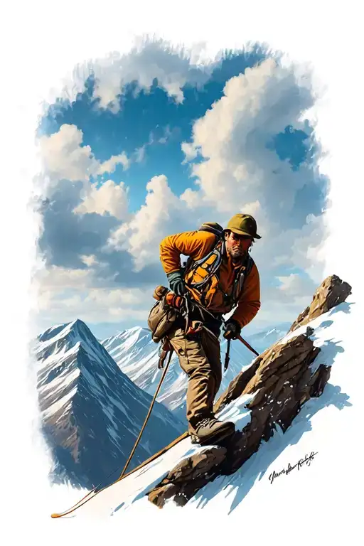 mountaineer climbing tattoo design idea