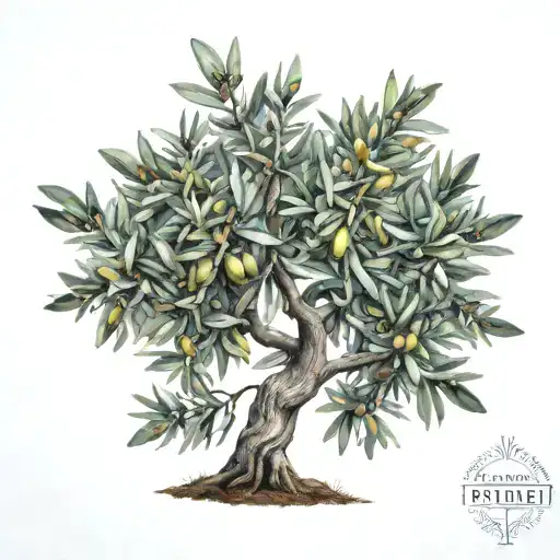 a picture of an olive tree growing tattoo design idea
