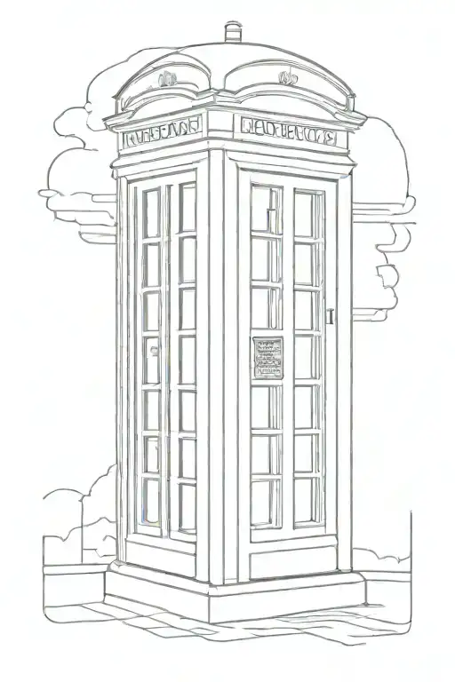 british phone booth tattoo design idea