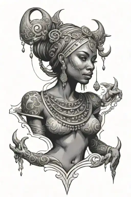 salary of orisha tattoo design idea