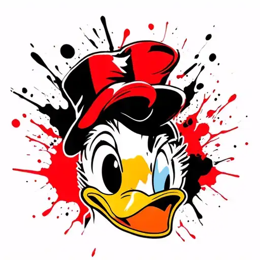 donald duck money bag tattoo design idea