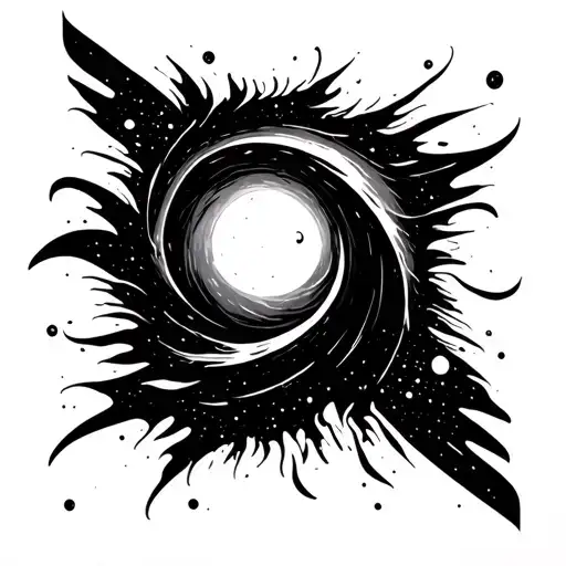 Space black hole tattoo design idea