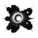 Space black hole tattoo design idea