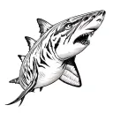 Tiger shark tattoo design idea
