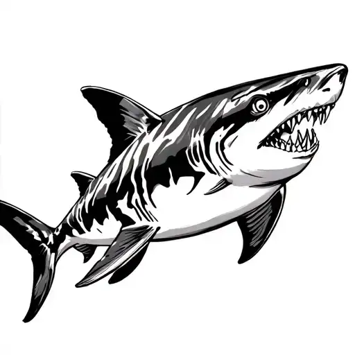 Tiger shark tattoo design idea