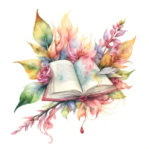 the fantasy book tattoo design idea