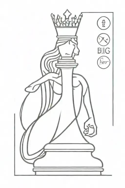 queen chess piece feminine tattoo design idea