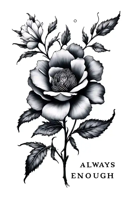 "always enough", Blume tattoo design idea