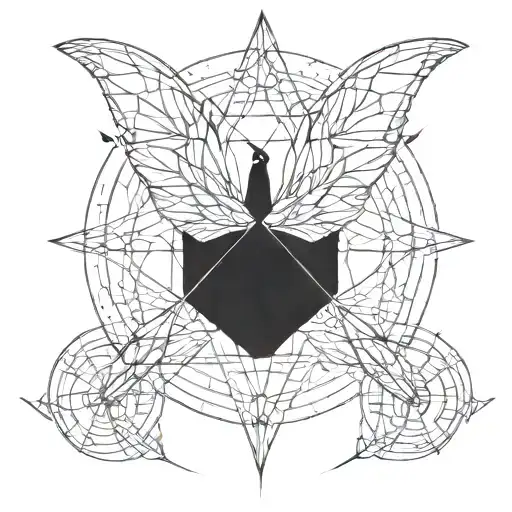  You could sketch the phoenix or butterfly in a geometric style at the center, surrounded by a spiral or flower of life  tattoo design idea