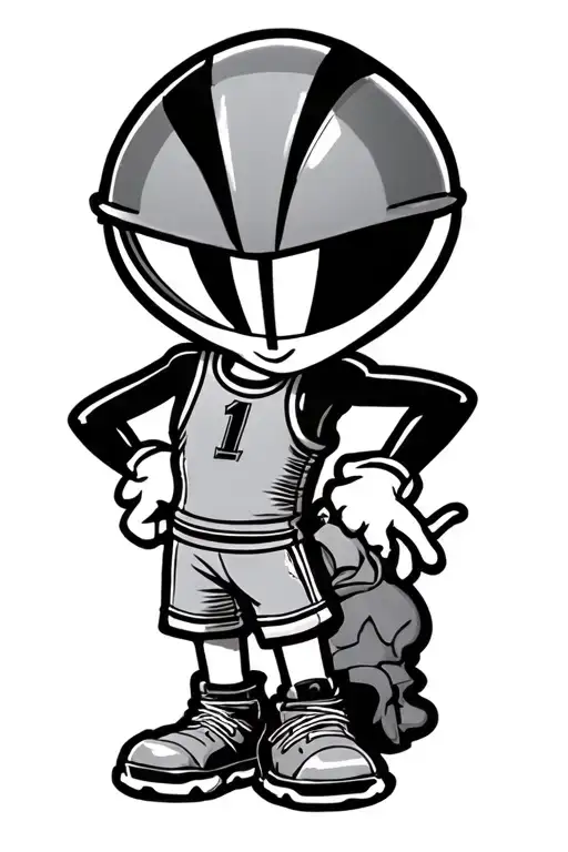 Marvin the Martian looney tunes with a jordan tattoo design idea