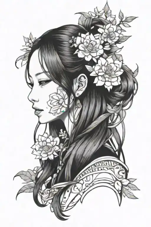 Kaguya's face tattoo design idea