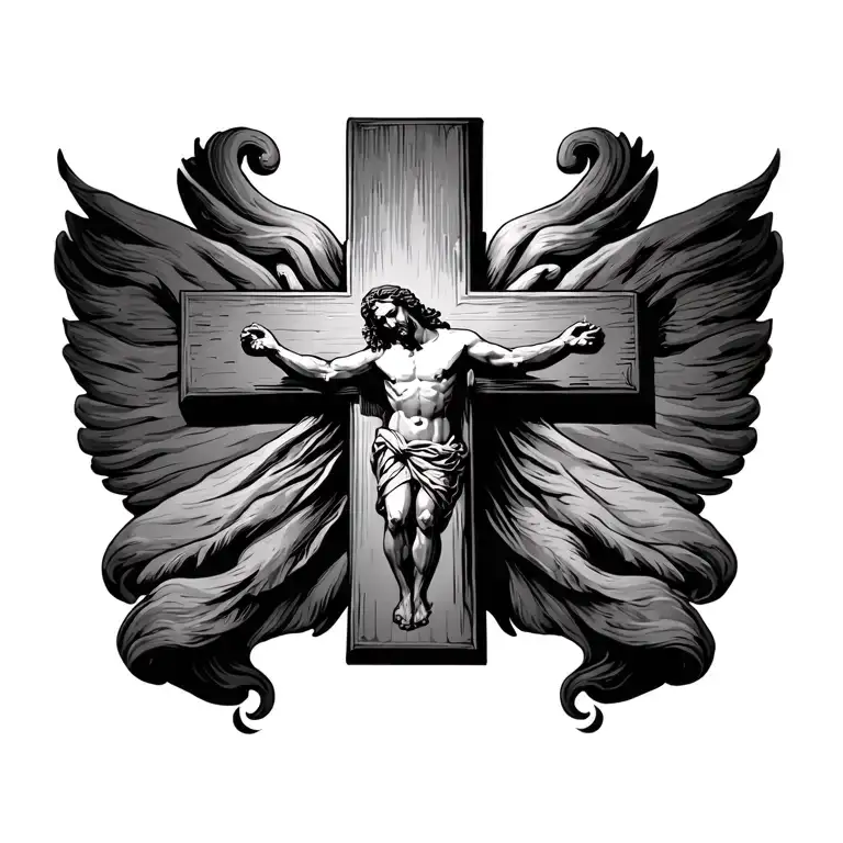 Cross+Jesus tattoo design idea