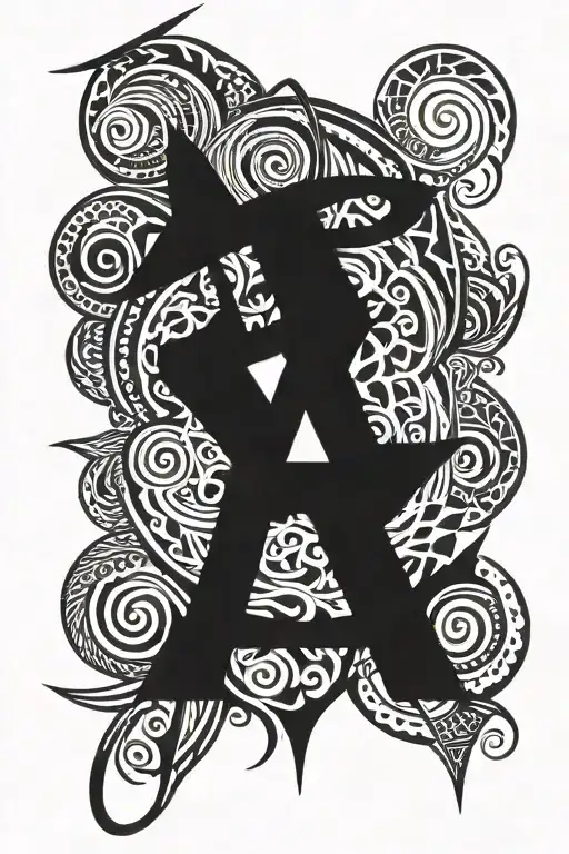 hardworking, brave alpha omega tattoo design idea