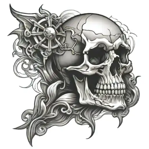 Knee Skull tattoo design idea