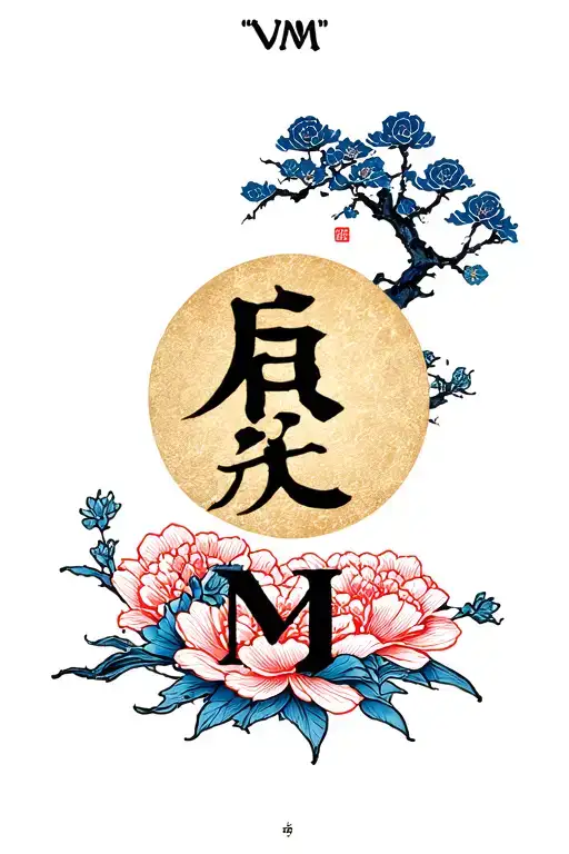 "VM" time and tide wait for no man tattoo design idea