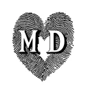 heart finger print with initials M and D  tattoo design idea