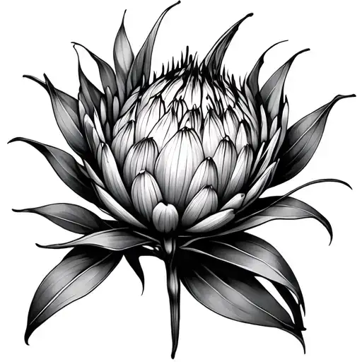 kangaroo paw and protea flower tattoo design idea