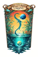 Planet Uranus Aquarium Sign tattoo design idea