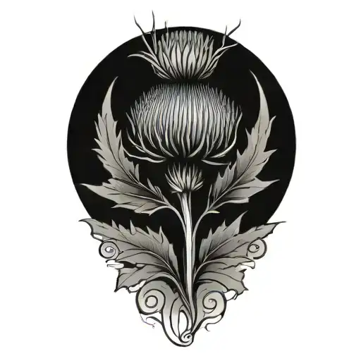 Scottish Thistle being held by a phoenix tattoo design idea